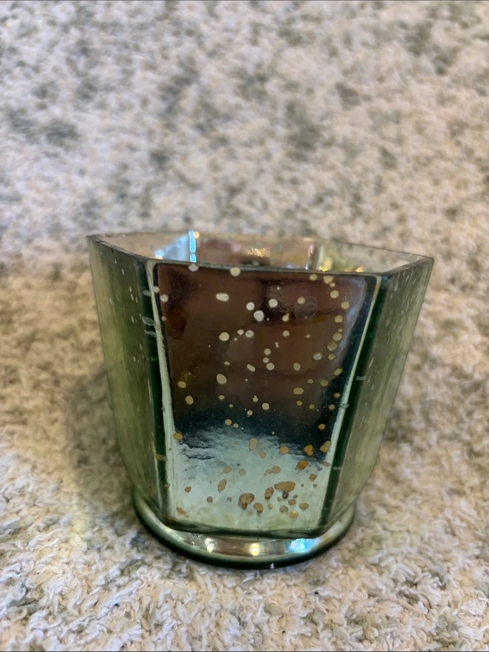 Sage Green Mercury Glass Votive Candle Holder by Koyal NWT Pier One 3x3.5”